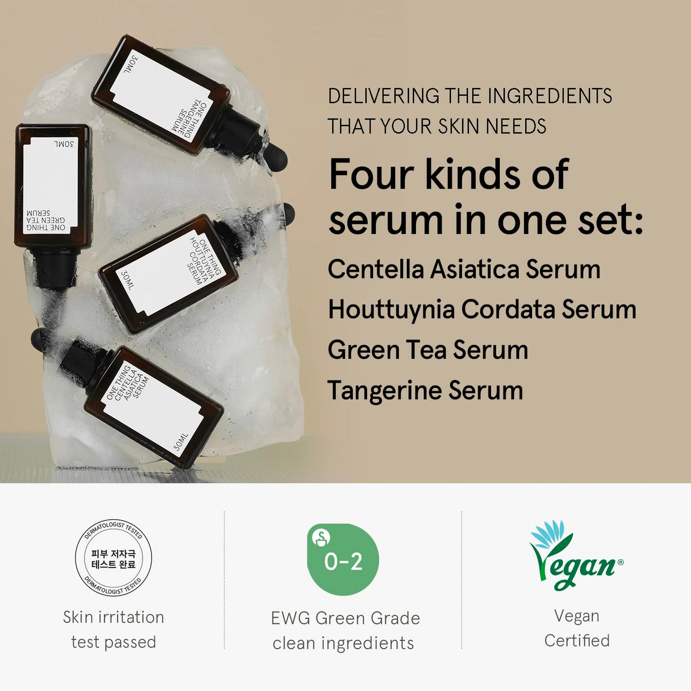 One Thing Serum Collection: Centella, Green Tea, Tangerine, Houttuynia Cordata