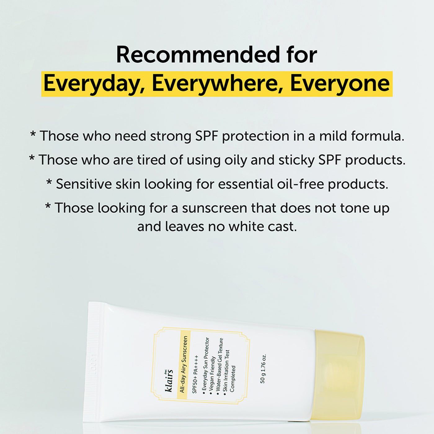 Klairs All-day Airy Sunscreen SPF50+ PA++++