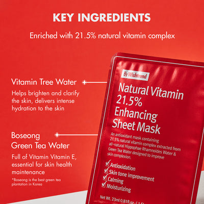 By Wishtrend Natural Vitamin 21.5% Enhancing Sheet Mask