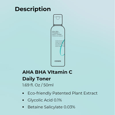 Cosrx Refresh AHA BHA Vitamin C Daily Toner