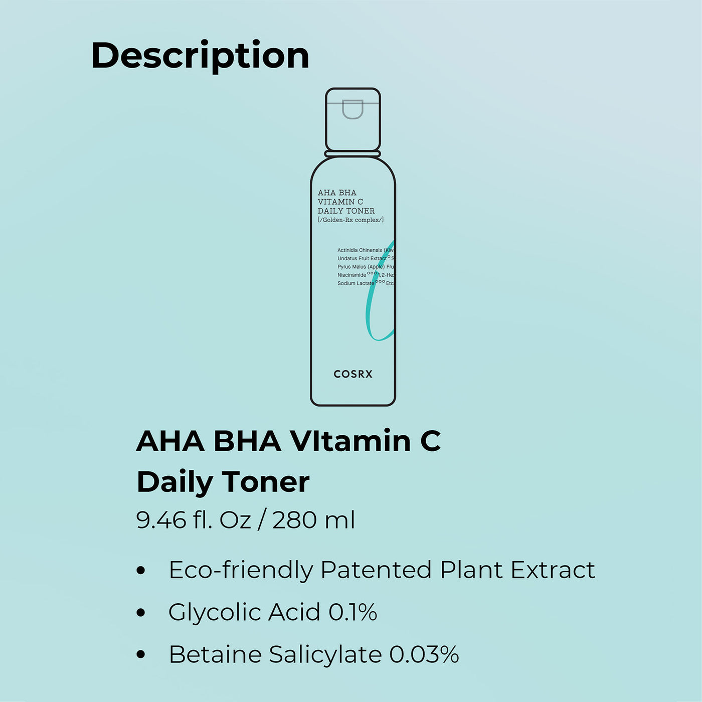 Cosrx Refresh AHA BHA Vitamin C Daily Toner