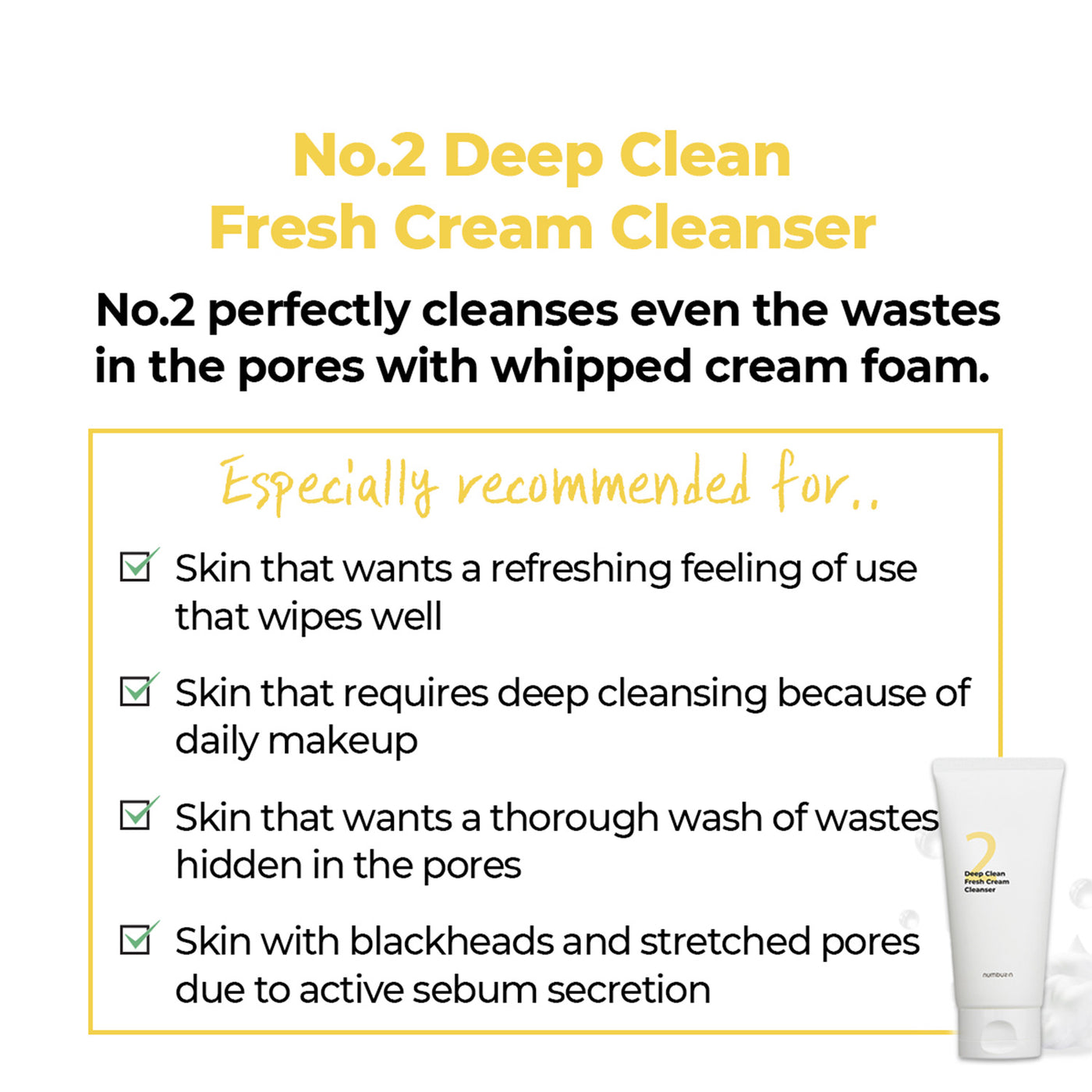 Numbuzin No.2 Deep Clean Fresh Cream Cleanser