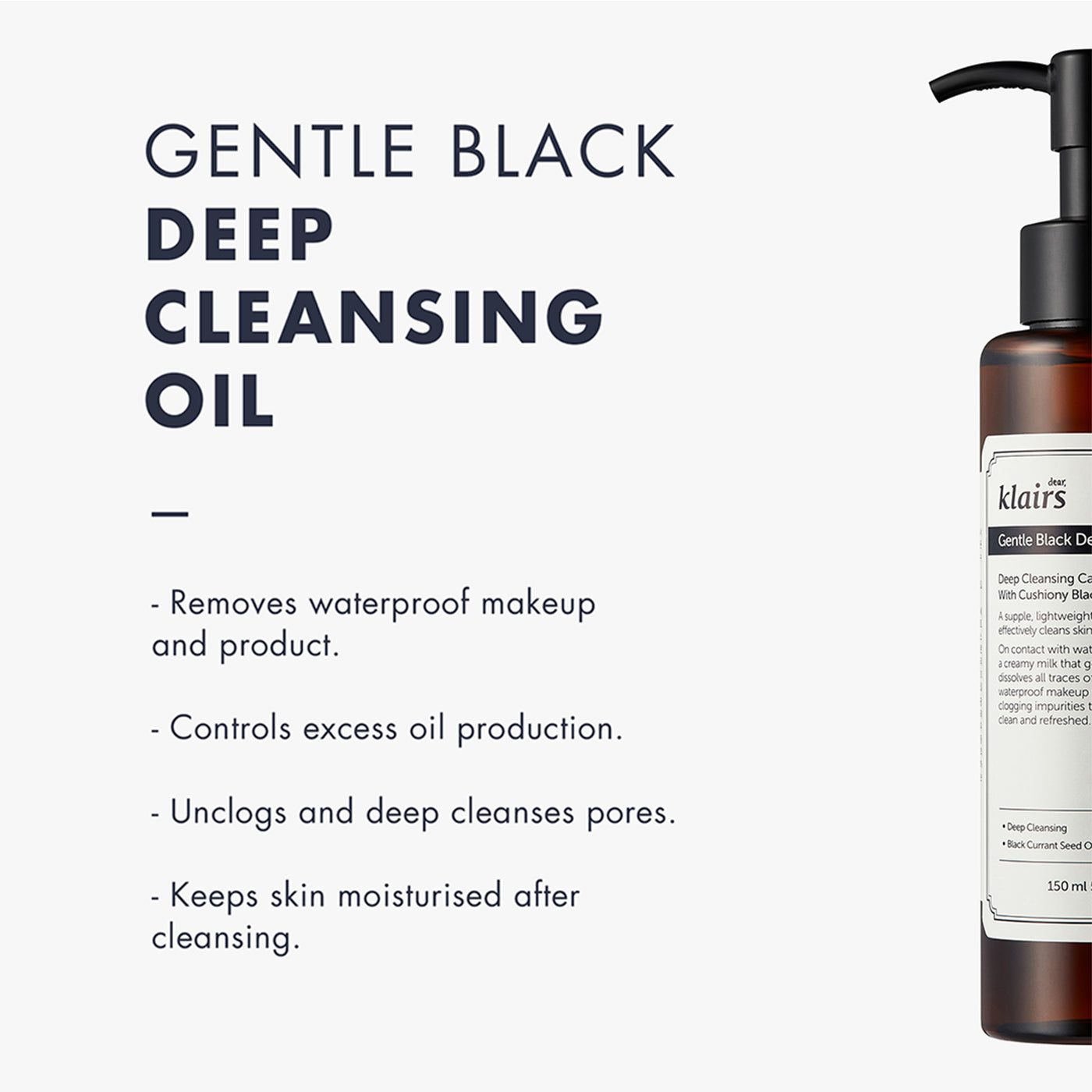 Klairs Gentle Black Deep Cleansing Oil