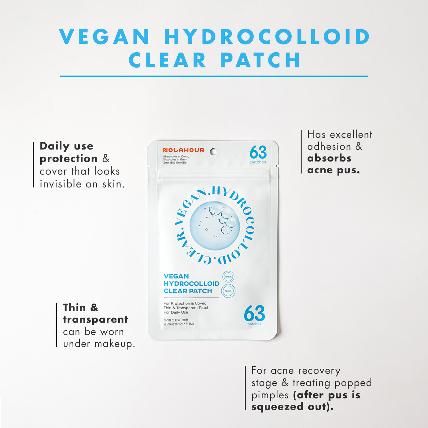 Nolahour Vegan Hydrocolloid Clear Patch