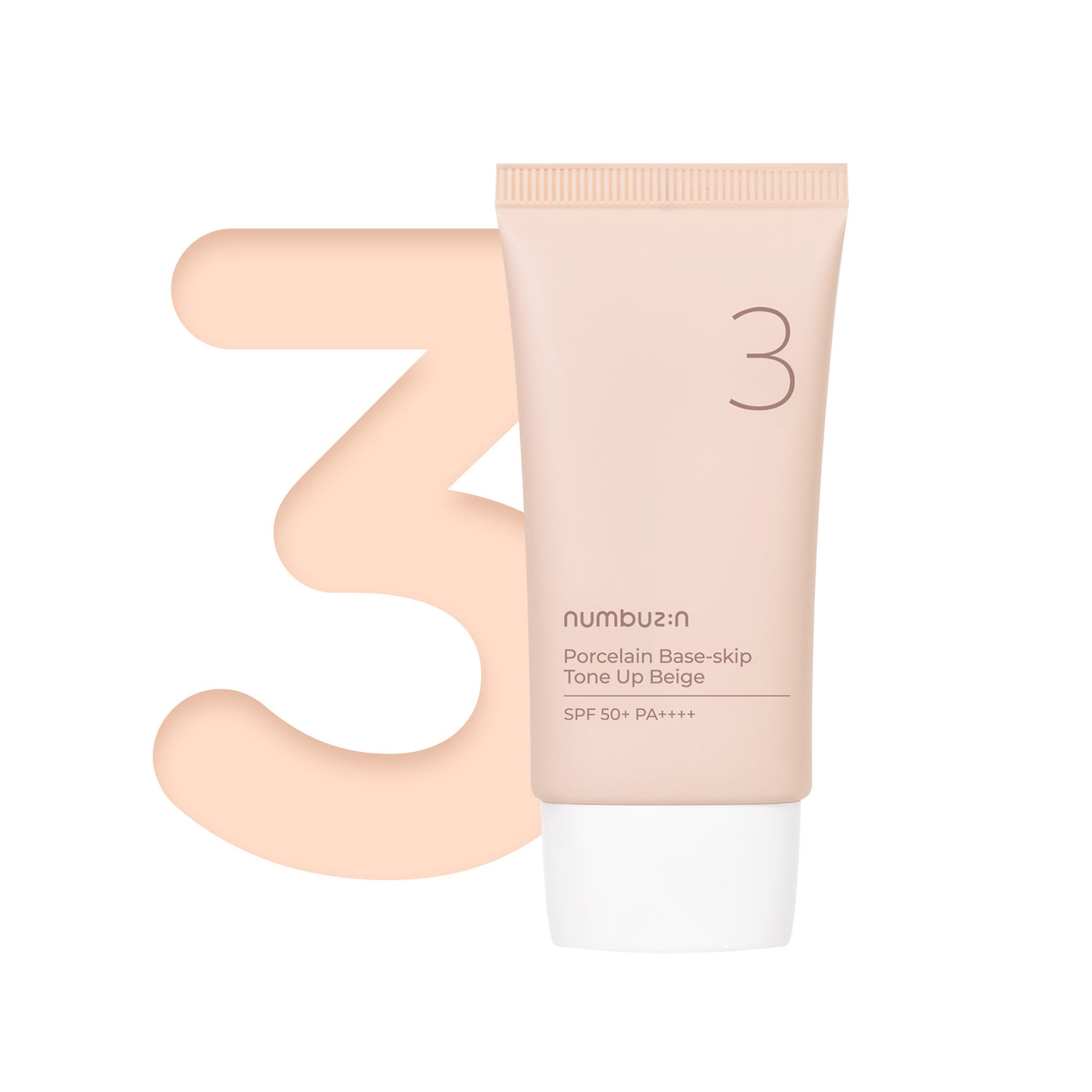 Numbuzin No.3 Porcelain Base-Skip Tone Up Beige SPF 50+ PA ++++