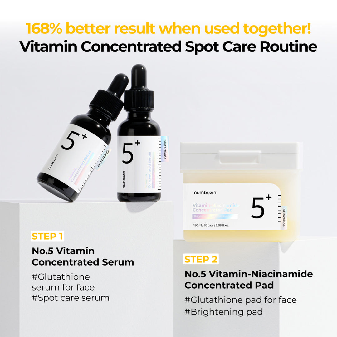 numbuzin glutathione serum ingredients Fading Dark Spots and Hyperpigmentation with numbuzin's No.5 Line – THE  YESSTYLIST main image 0