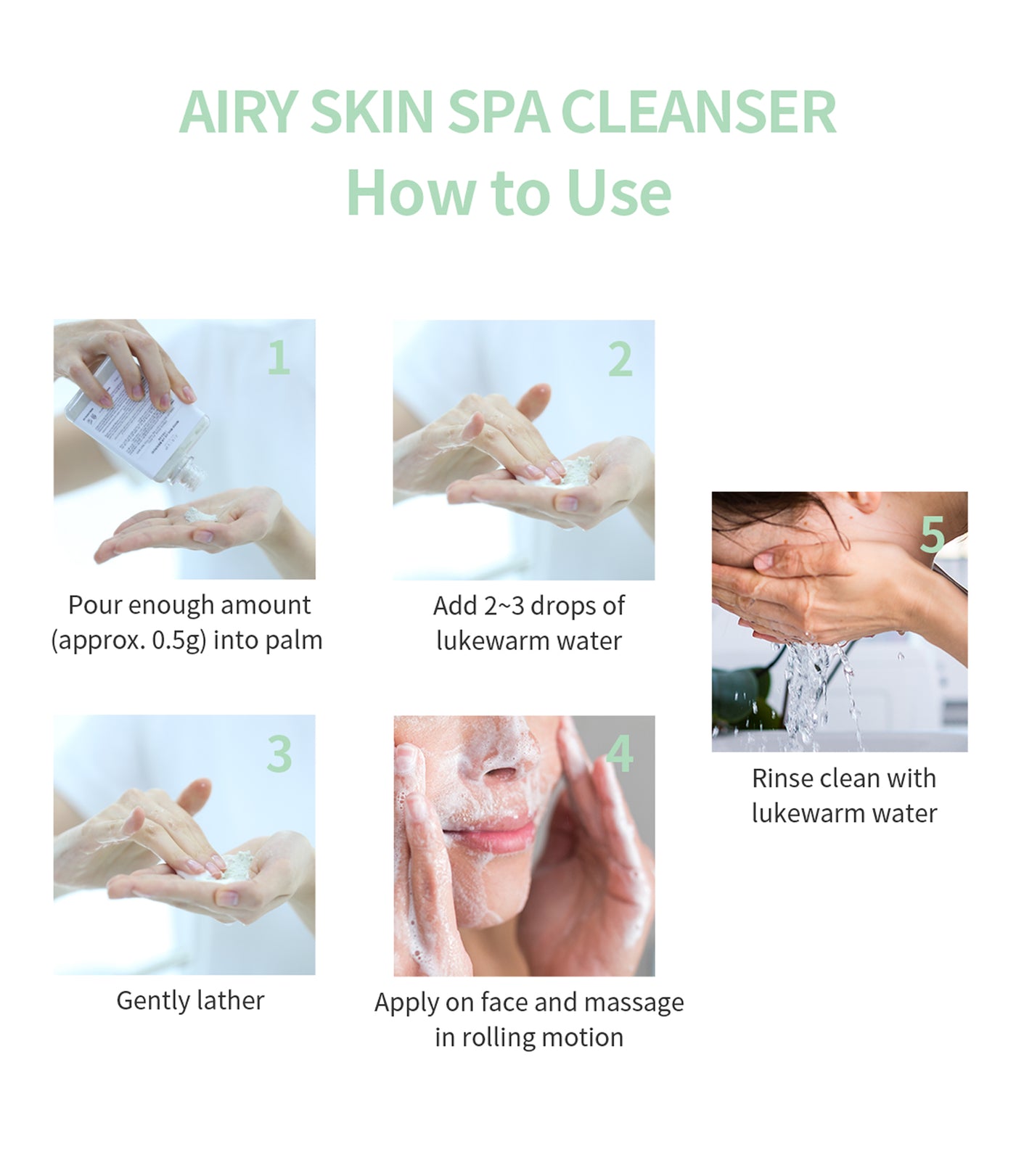 AIRIVE Airy Skin Spa Cleanser - Mild acidic pH + Soothe & Hydrate (50g)